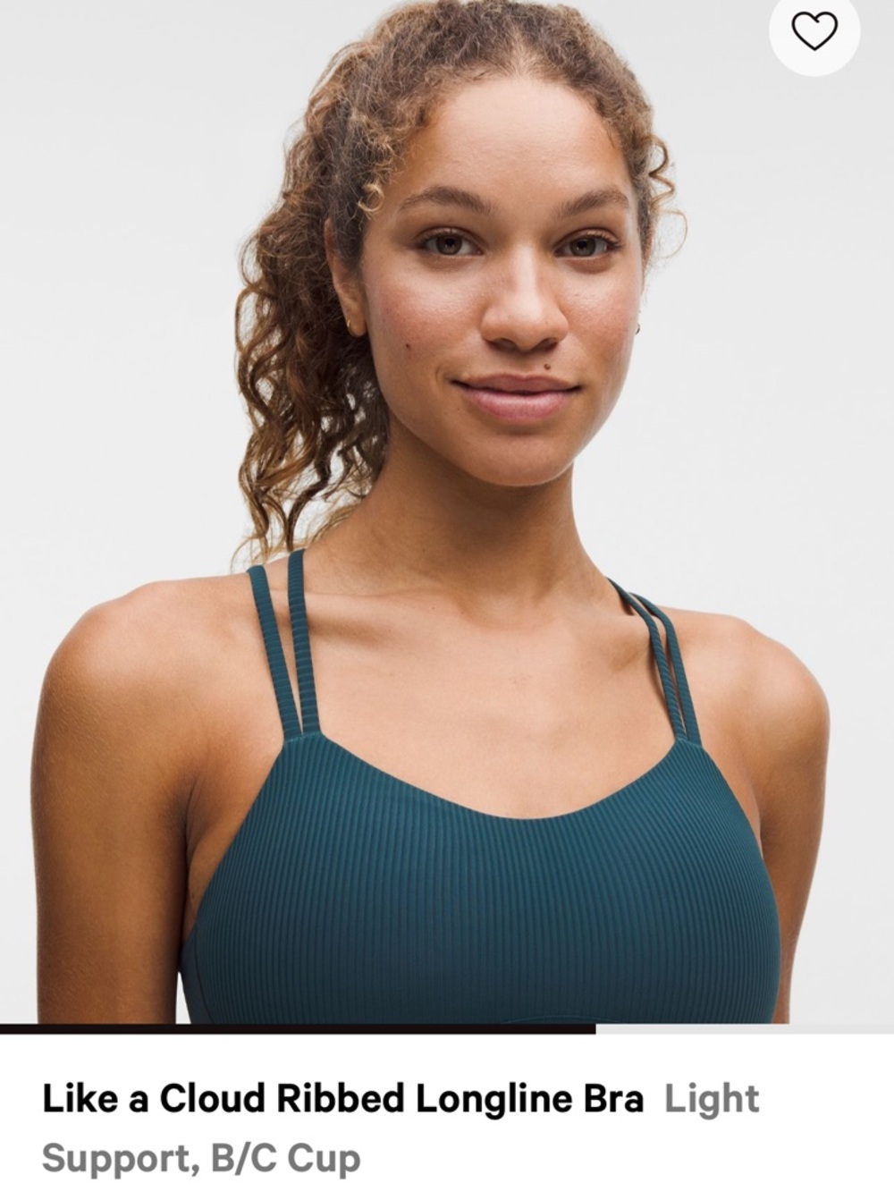 Lululemon Like a cloud ribbed longline bra b/c cups size 6 indochine blue NWT